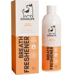 Our Dogs Life Breath Freshener � Vattentillsats f�r hundar mot d�lig andedr�kt och tandbel�ggning � 237 ml