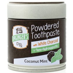 Dr. Ginger's Powdered White Charcoal &amp; Hydroxyapatite Coconut Mint � Tandpoeder met wit actieve kool (36g)