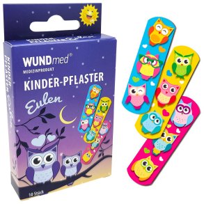 WundMed Barns Gips Ugglamotiv - 10 st.