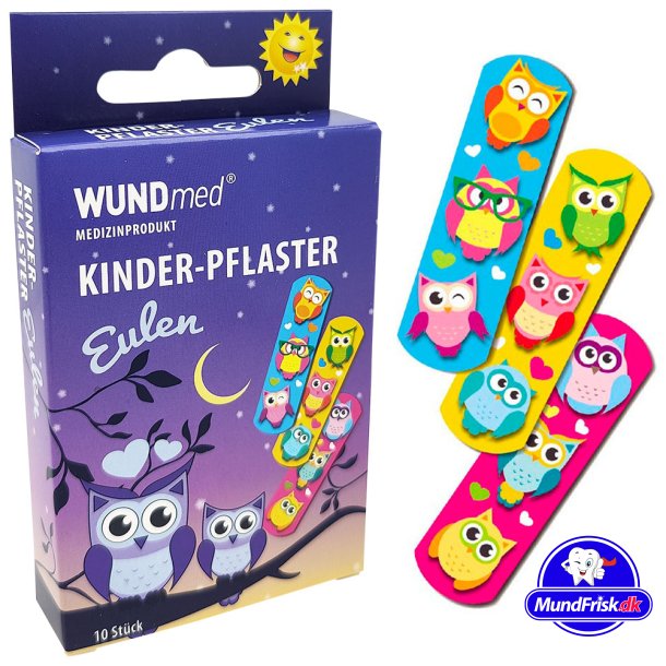 WundMed Brneplaster Ugle-motiver - 10 stk.