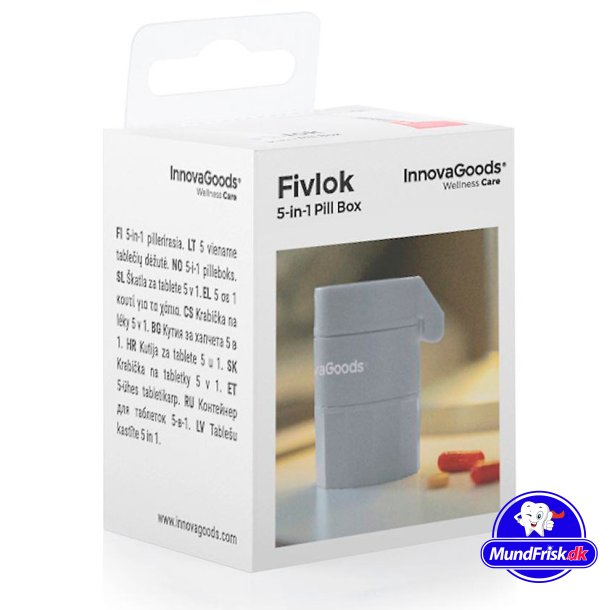 InnovaGoods 5-i-1 tablettset Pillbox Pillerdelar Pillkross