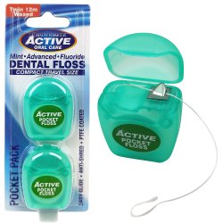 Tandtrd PTFE Vokset Active Oral Care Fluor 2 x 12 mtr.