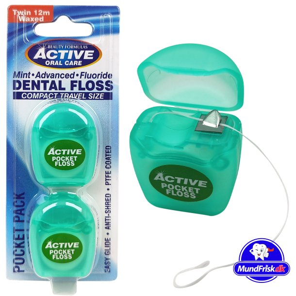 Zahnseide PTFE gewachst Active Oral Care Fluor 2 x 12 mtr.
