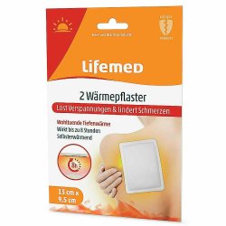 Lifemed Varmeplaster 2-pak 13 x 9,5 cm.