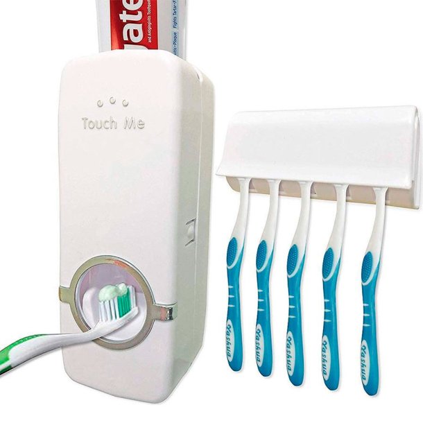 Tannb�rsteholder med dispenser for tannkrem