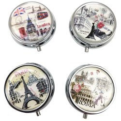 Pilleboks Storby Rund Metall Pilleboks