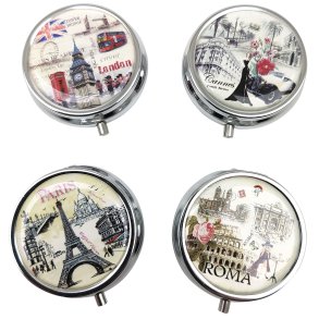 Pilleboks Storby Rund Metall Pilleboks