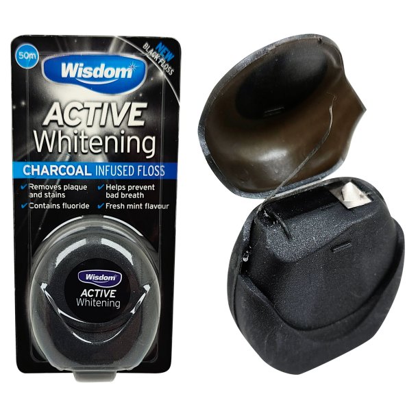 Tanntrd WISDOM Active Whitening Charcoal Floss 50 mtr