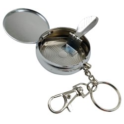 Lomme askebeger nkkelring rund rustfritt stl