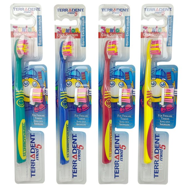 Terradent med5 Barnetannbrste X-Soft + Refill Brstehode