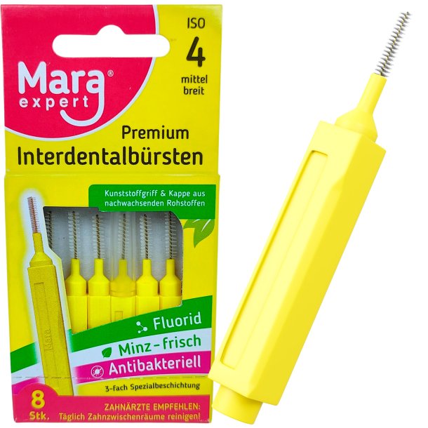 Mellemrumsbrster Premium Mara Expert 0.70 mm ISO 4 GUL