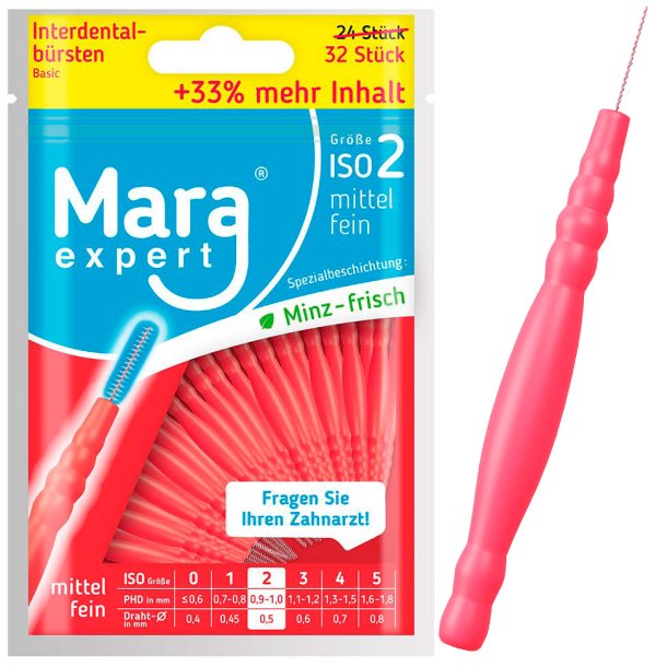 32 st. Gapborstar Mara Expert Basic 0,50 mm ISO 2 RD