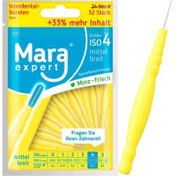 32 st. Gapborstar Mara Expert Basic 0,70 mm ISO 4 GUL