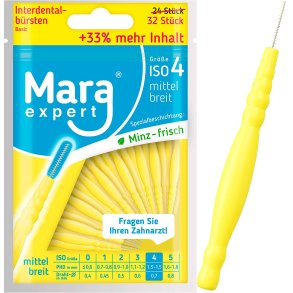 32 st. Gapborstar Mara Expert Basic 0,70 mm ISO 4 GUL