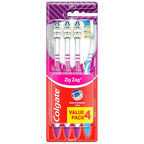 Colgate Tandborstar 4 st. Zig-Zag MJUK