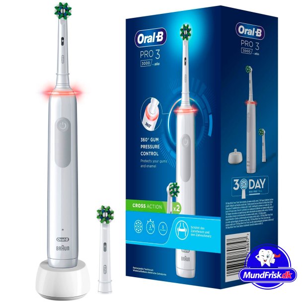 Oral-B Pro 3 3000 CrossAction El-tandbrste Ekstra Brstehoved White