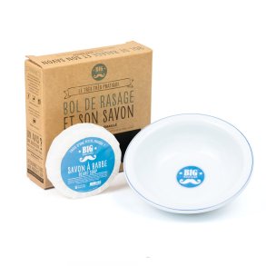 Barberskl + Naturlig Barbersbe Big Moustache Emaljeskl