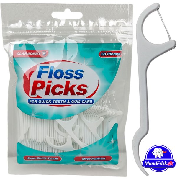Tanntrd uten PFAS Claradent Flossers 50 stk.