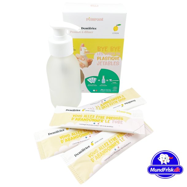 Naturlig tandkrm Pimpant LEMON Pumpflaska + 4 pfyllningar