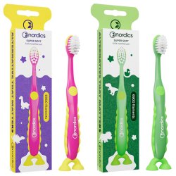 Supermjuk barntandborste Nordics Dino 6900