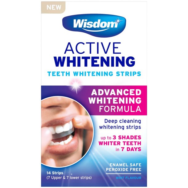 Tandblegning Strimler Wisdom Active Whitening Strips 14 stk