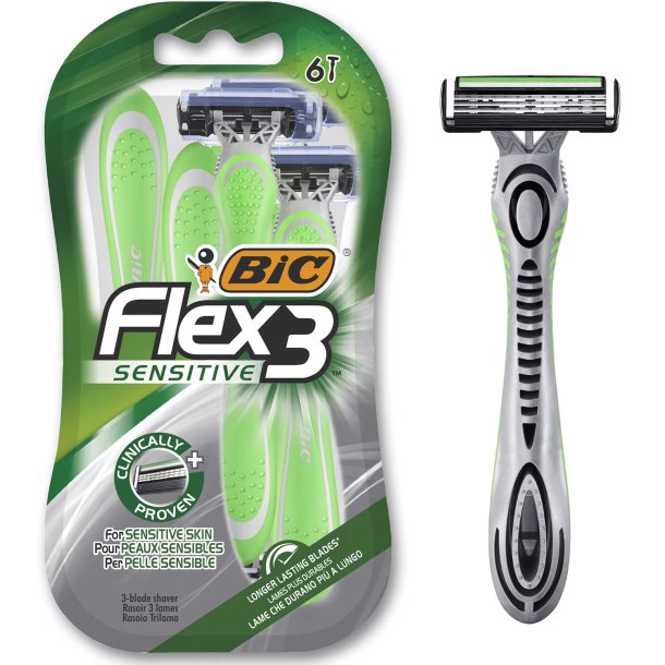 BIC Flex 3 Sensitive 4 stk. Engangsskrabere
