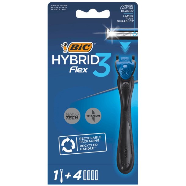 BIC Hybrid Flex 3 Barberskraber + 4 Barberblade
