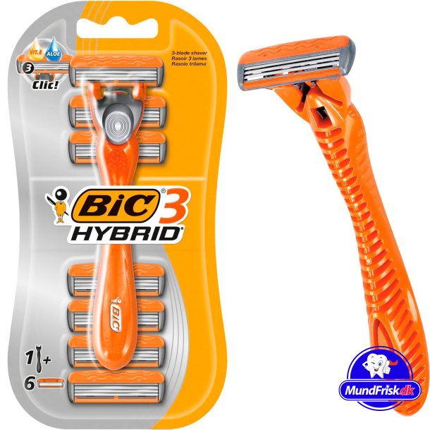 BIC 3 Hybrid All-In-One Barberskraber + 6 Barberblade