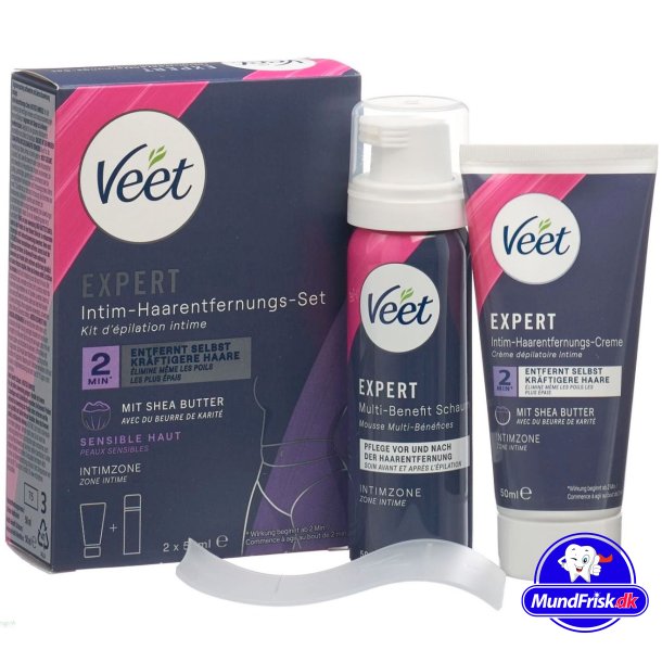 Veet Expert Intim Hrfjerningsst Hrfjerningscreme + Multi-Benefit Skum