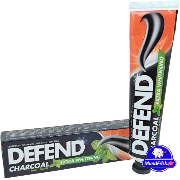 Aktivkohle-Zahnpasta DEFEND Extra Whitening Mint 75 ml.