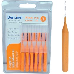 Dentinet Interspace borstar 6 st. Fin 0,6 mm PHD 1,0 