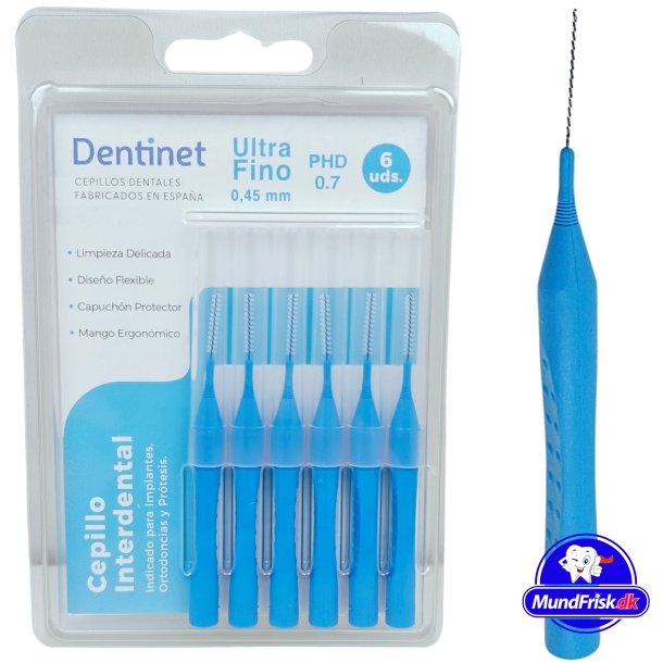 Dentinet Mellemrumsbrster 6 stk. Ultra Fine 0.45 mm PHD 0.7
