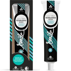 Naturlig Whitening Tandpasta BEN &amp; ANNA Black Charcoal Fluor 75 ml.