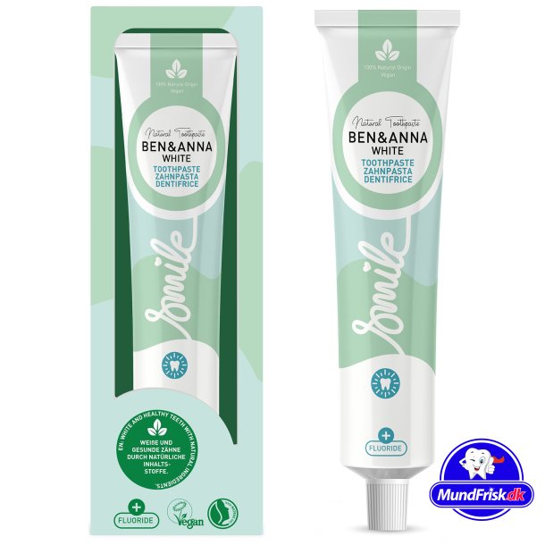 Naturlig tannkrem BEN &amp; ANNA White Fluor 75 ml.