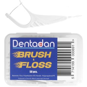 Dentadan Brush & Floss Flosser Tandtrd + Borste fr luckor 50 st.