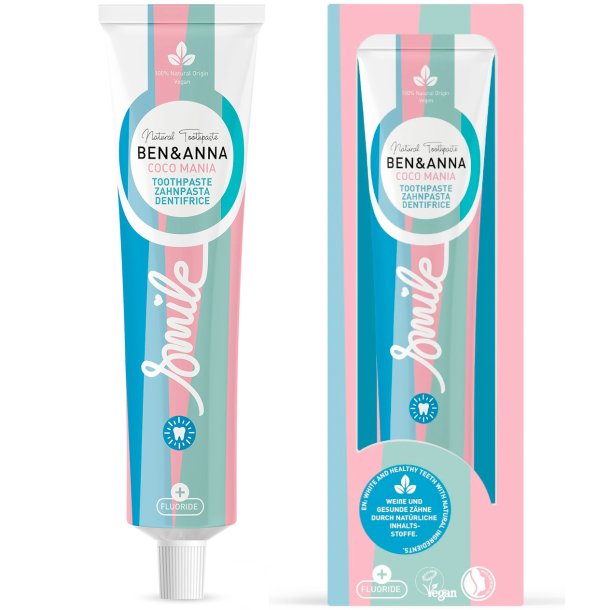 Naturlig tandkrm BEN & ANNA Coco Mania Fluor 75 ml.