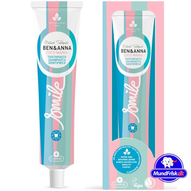 Luonnollinen hammastahna BEN & ANNA Coco Mania Fluor 75 ml.