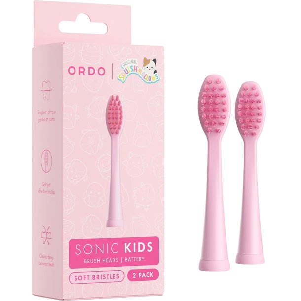 Borsthuvuden till Ordo Sonic Battery Elektriska tandborstar fr barn 2 st. Squishmallows Auggie
