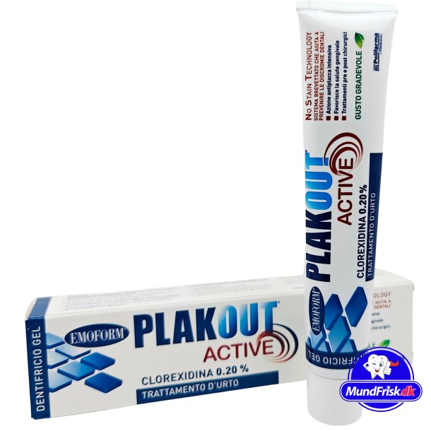 Klorhexedin Tandpasta Gel 0,20 % EMOFORM Plakout Active Shock Treatment 75 ml.