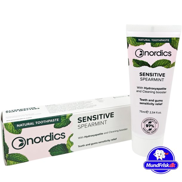Naturlig Hydroxyapatite tandkrm NORDICS Sensitive Spearmint Remineralizing 75 ml