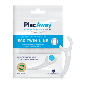 Milj�v�nlig tandtr�d PLAC AWAY Twin Line Eco Flossers 30 st