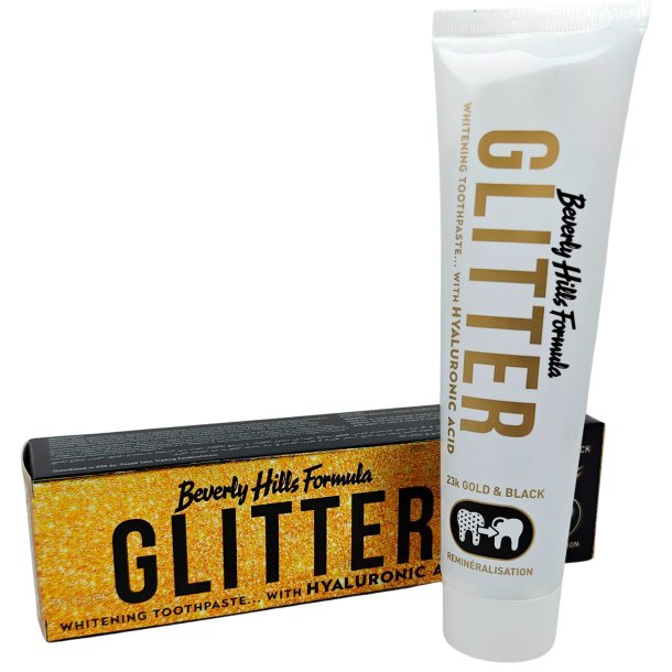 Hydroxyapatit Whitening Tandpasta BEVERLY HILLS FORMULA Glitter Hyaluronic 100 ml