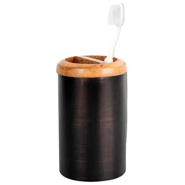 Tandbrsteholder Nu Steel Salem Oil Rubbed Bronze &amp; Wood