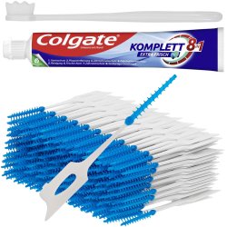 Colgate Tandpasta + Dentadan Flex Picks 200 stk. + Dentadan Nano Tandbrste