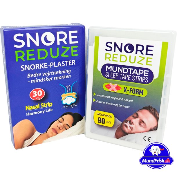  SnoreReduze Mund Tape 90 stk. + Snorkeplastre 30 stk.