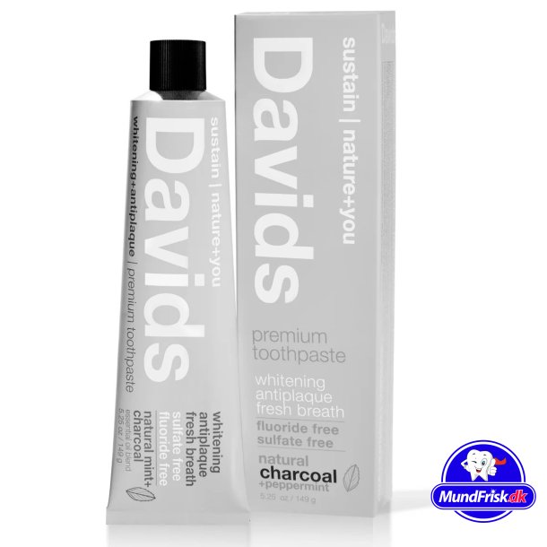 Natrliche Whitening -Zahnpasta DAVIDS Charcoal+Peppermint 149g