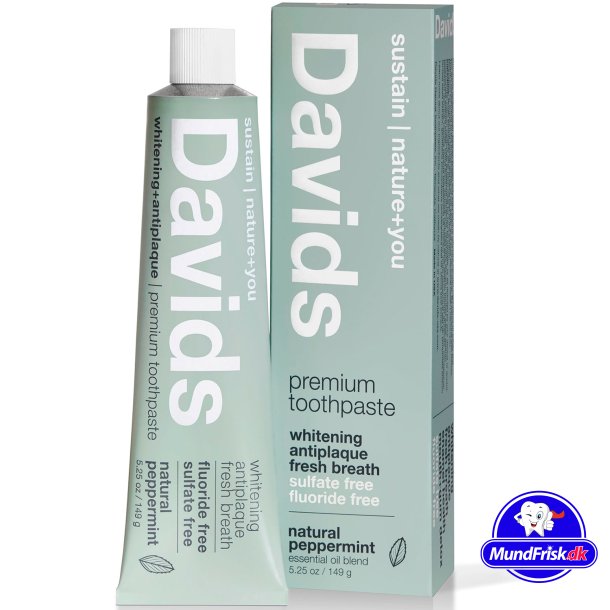 Natrliche Whitening -Zahnpasta DAVIDS Premium Natural Peppermint 149g