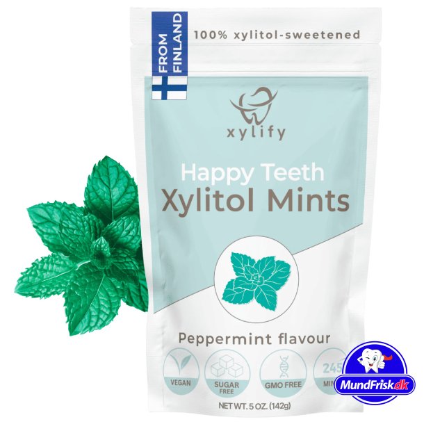 Xylitol Pastiller XYLIFY Happy Teeth Mints Peppermint 245 stk.