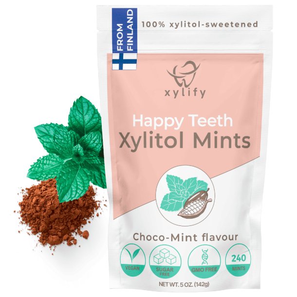 Xylitol sugtabletter XYLIFY Happy Teeth Mints Choco Mint 240 st.