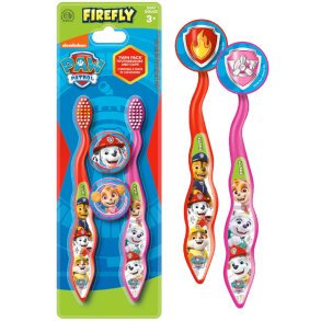 Paw Patrol Tandborstar 2 st. inkl. Skyddskpor FIREFLY